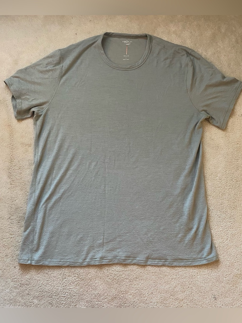 Huckberry Proof 72 Hour Merino Wool Short Sleeve T-shirt Light Green Size Medium